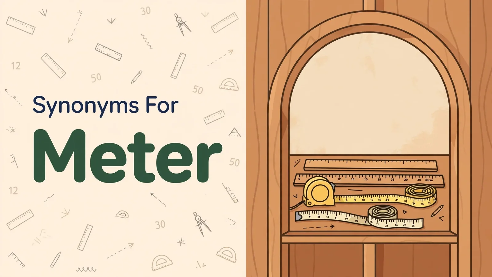 Synonyms for meter illustration card.
