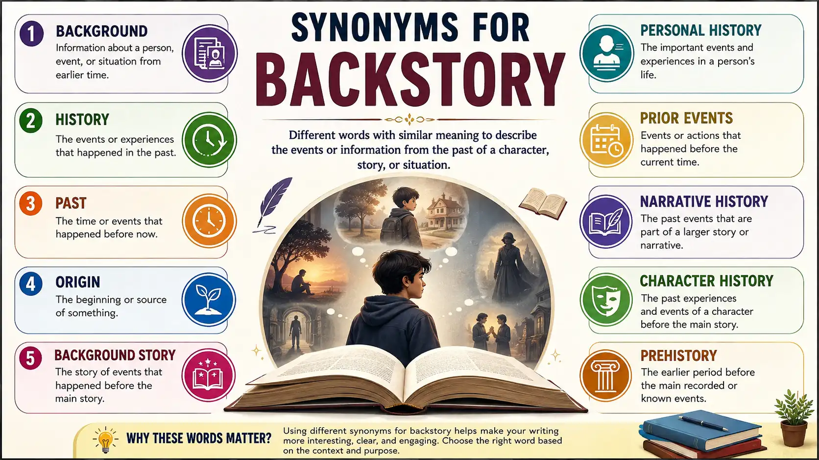 synonyms for backstory