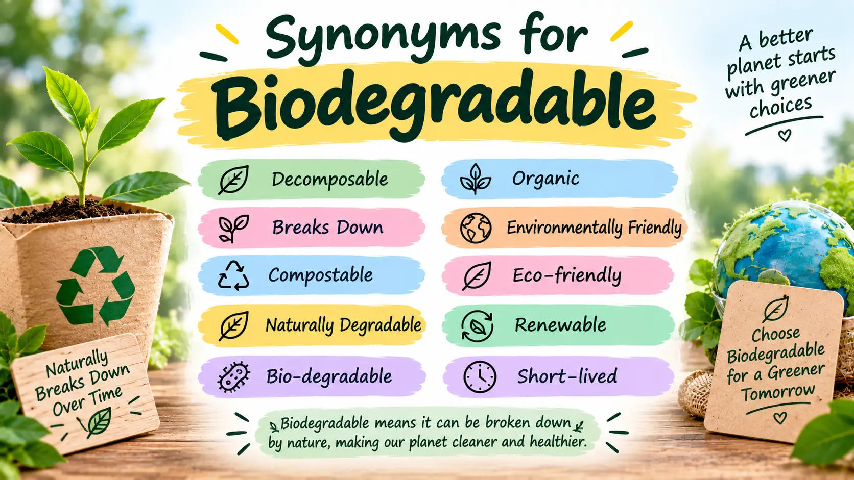 synonyms for biodegradable