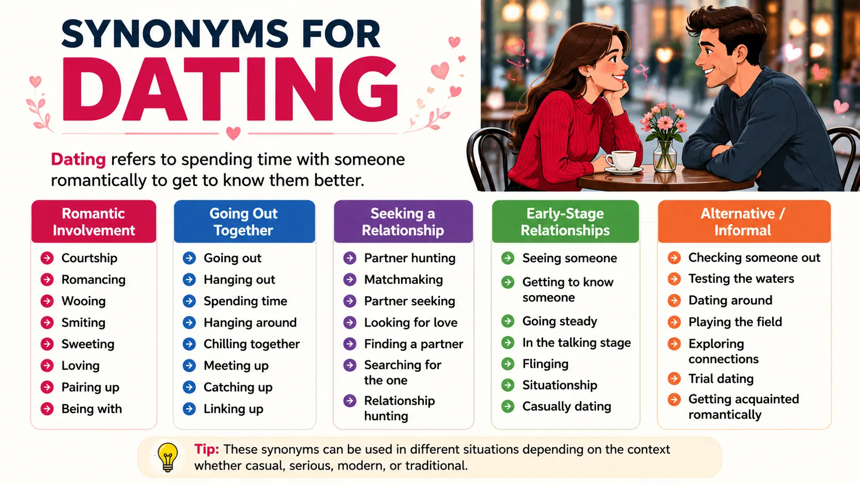 synonyms for dating