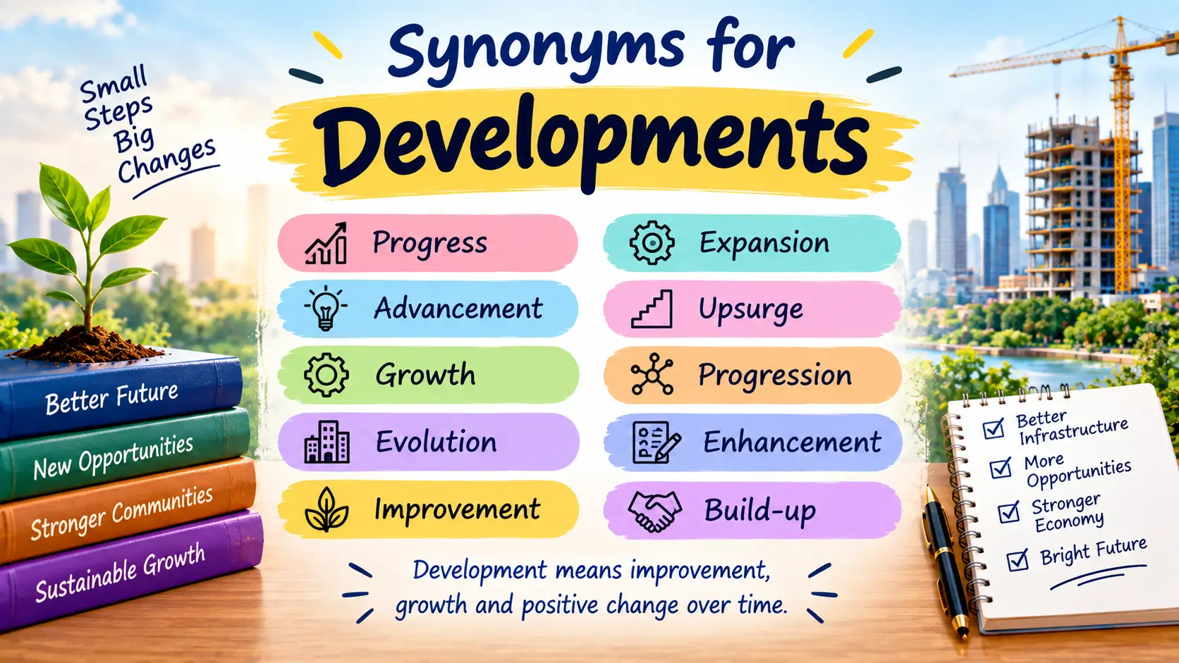 synonyms for developments