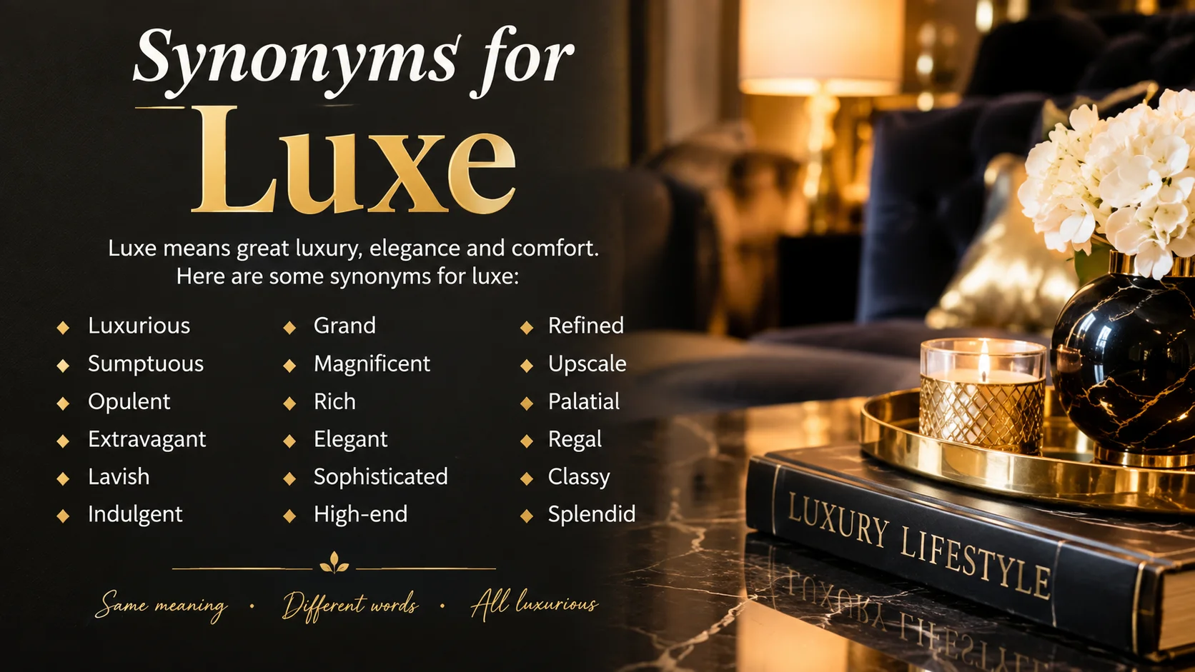 synonyms for luxe
