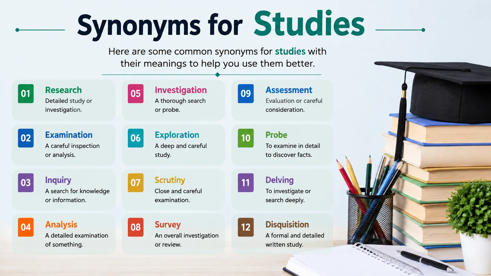 synonyms for studies