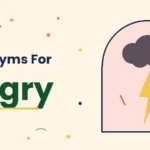 Synonyms for angry illustration card