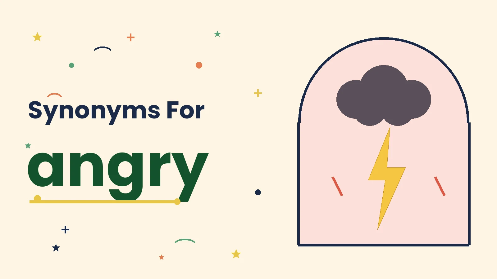 Synonyms for angry illustration card