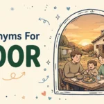 Synonyms for poor illustration card with the word poor in large green letters.