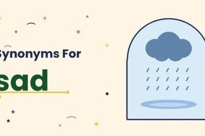 Synonyms for sad illustration card