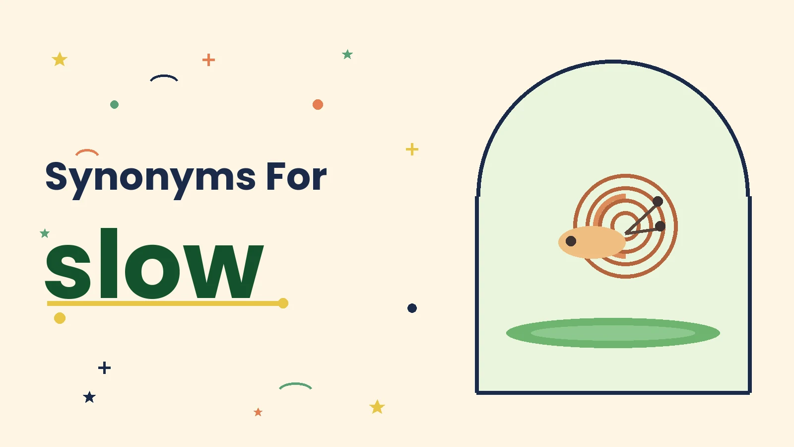 Synonyms for slow illustration card