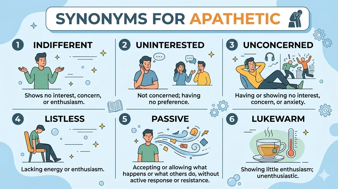 synonyms for apathetic