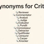 synonyms for critic