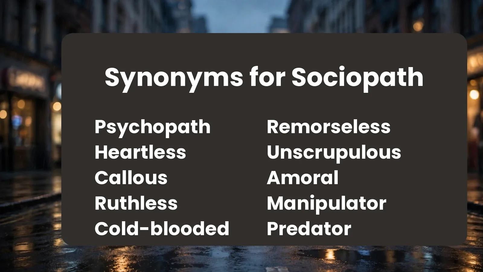 synonyms for sociopath