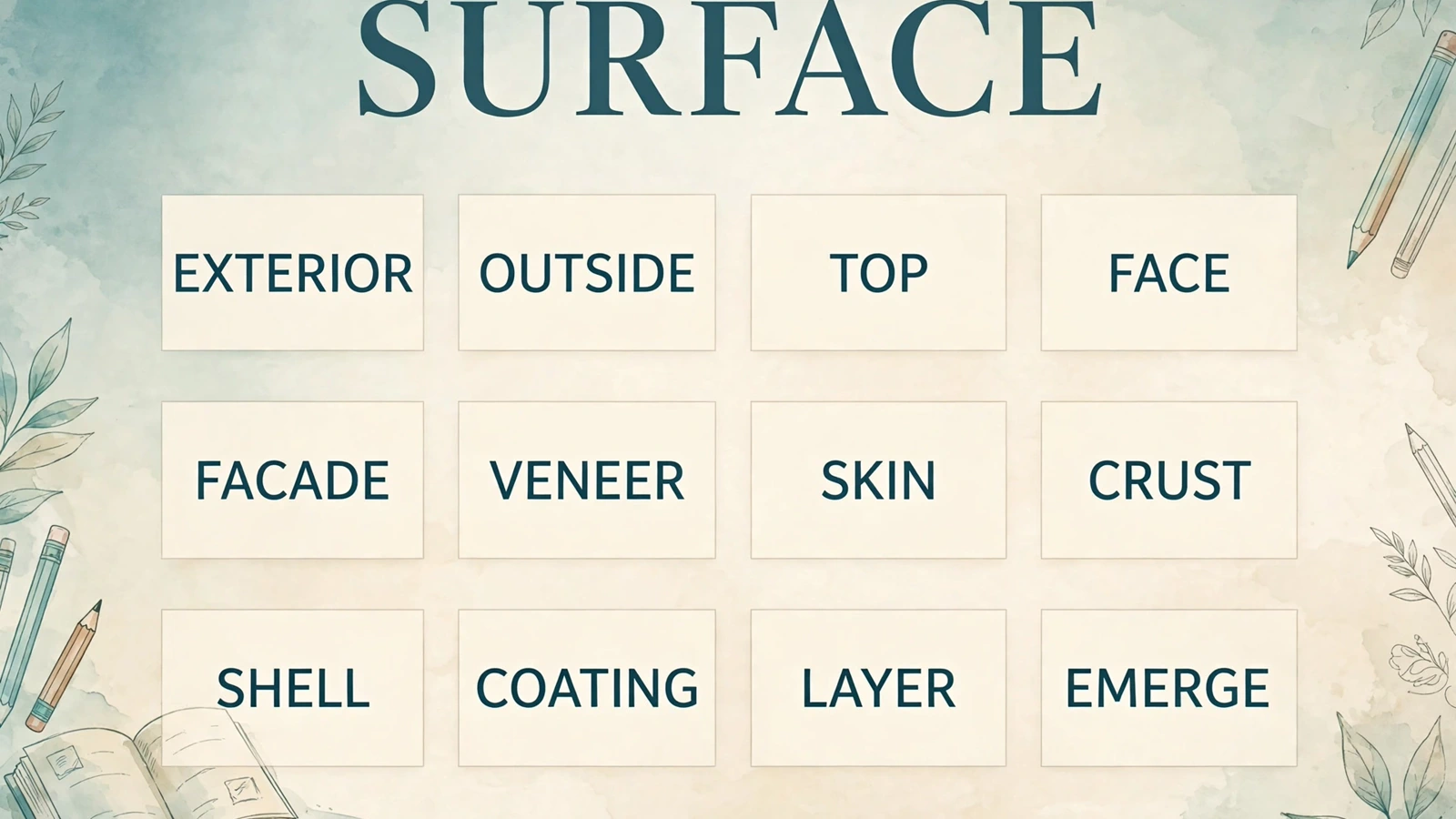 synonyms for surface