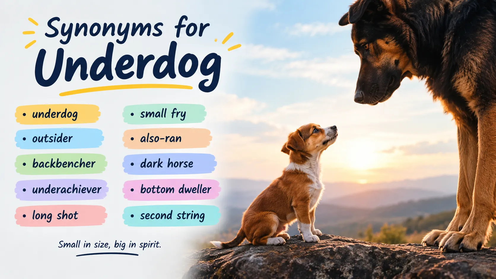 synonyms for underdog